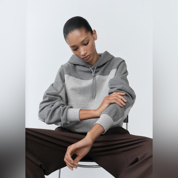 Mango Light Grey cotton Hoodie NWT - Picture 5 of 5